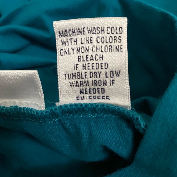 Turquoise cotton/spandex  turtleneck - Picture 2 of 6